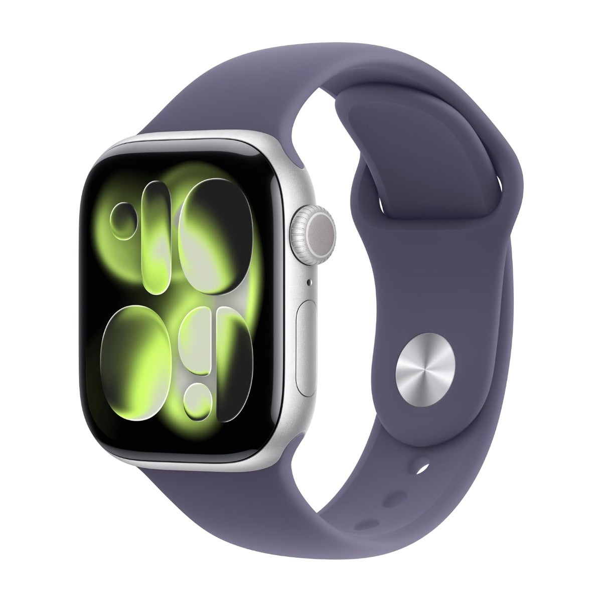 Apple Watch Series 11 Plateado con correa niebla morada