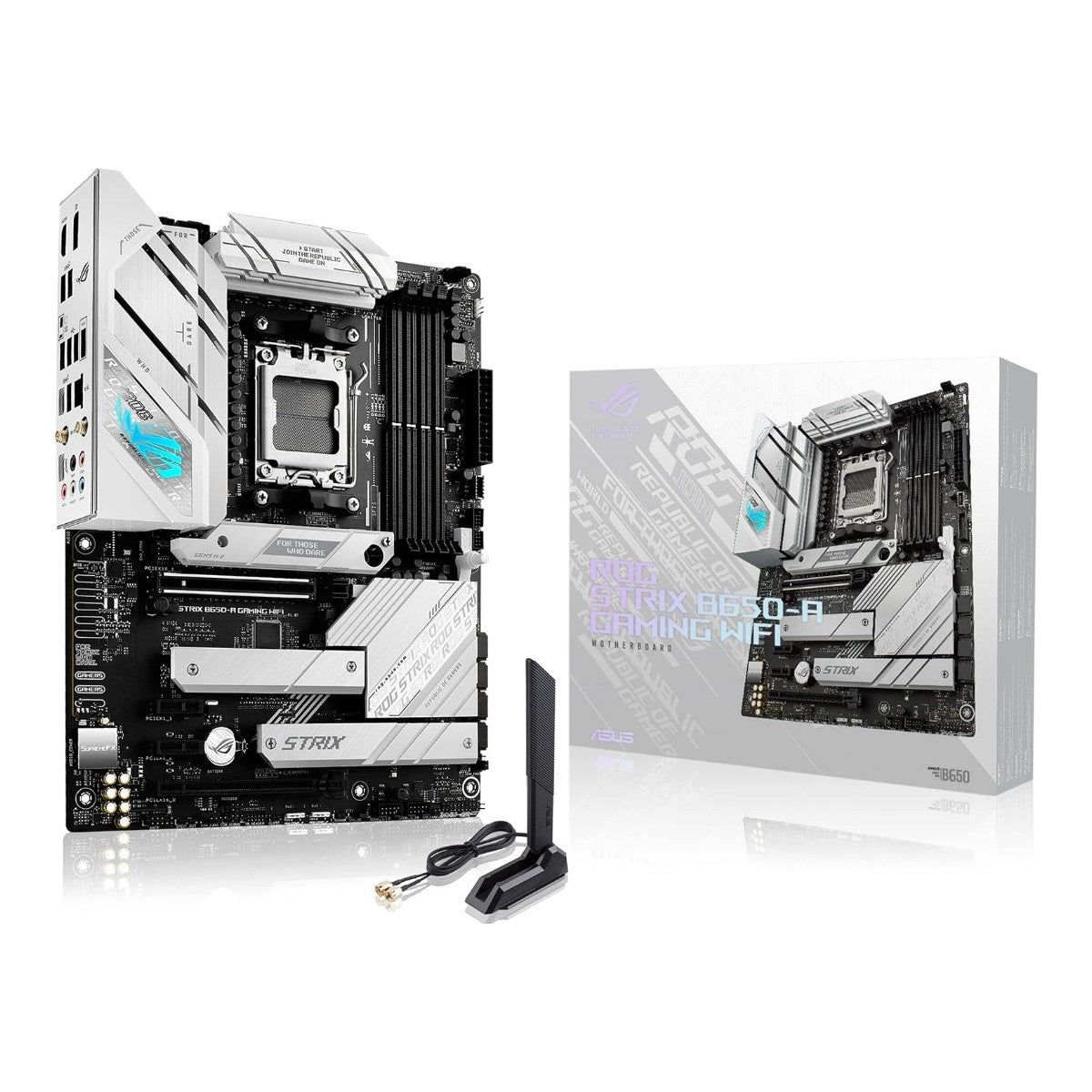 Board ASUS ROG Strix B650-A Gaming WiFi AM5 DDR5 ATX Blanca (Nueva)