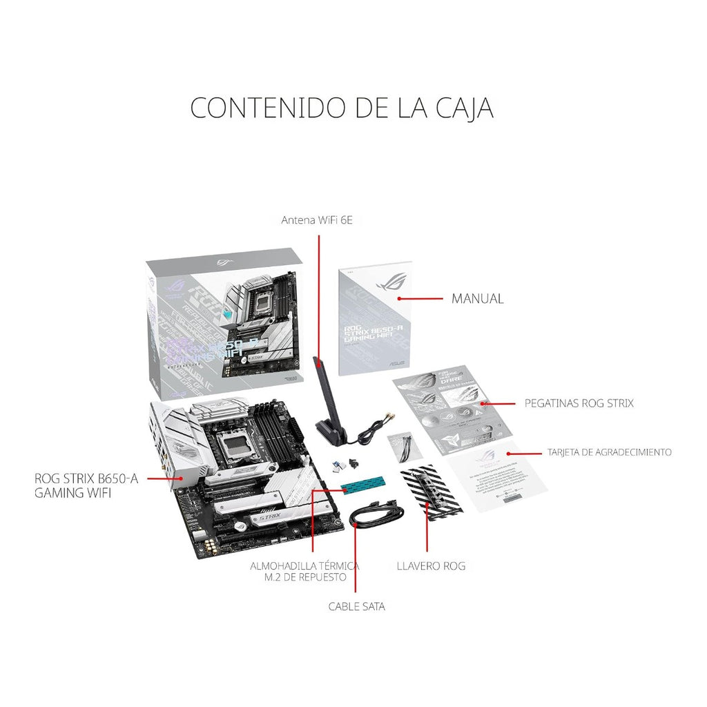 Board ASUS ROG Strix B650-A Gaming WiFi blanca