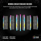 Memoria RAM Corsair Vengeance RGB 32GB (2x16GB) DDR5 6400MHz Gris – foto 2