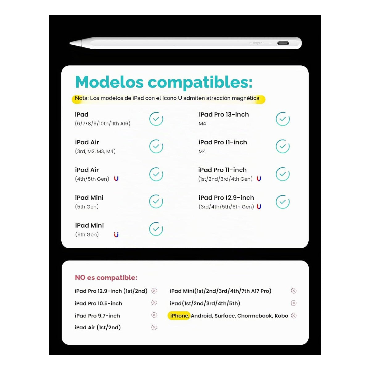 Lápiz Metapen A8 compatible con iPad – imagen 4